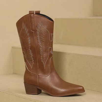 Cowboy Laarzen Dames Western met Borduursel en Blokhak