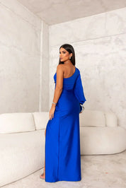 Women's Elegant Gala Maxi Dress with One Shoulder and Split