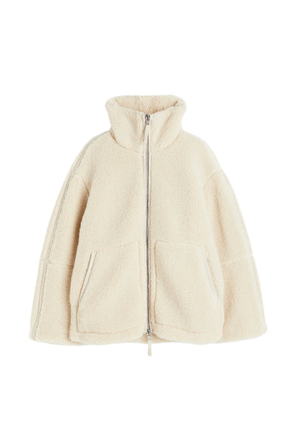 Winterse Oversized Dames Jas met Rits en Zakken