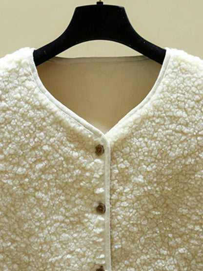 Dames Winter Teddy Fleece Gilet Met Zakken En Knopen