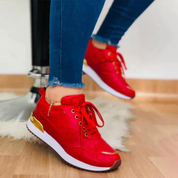 Baskets de luxe modernes avec semelle plateforme et détails dorés pour femmes