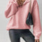 Dames Casual Sweater met Kwartrits en Wafelstructuur