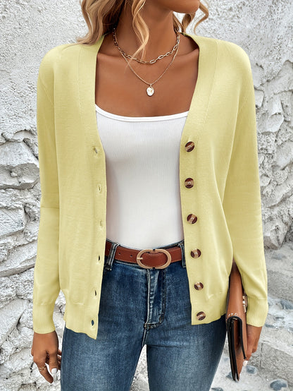 Comfortabel Gebreid Dames Cardigan Met Knoopsluiting