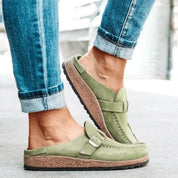 Comfortable Orthopedic Clogs with Cork Sole and Buckle for Women
