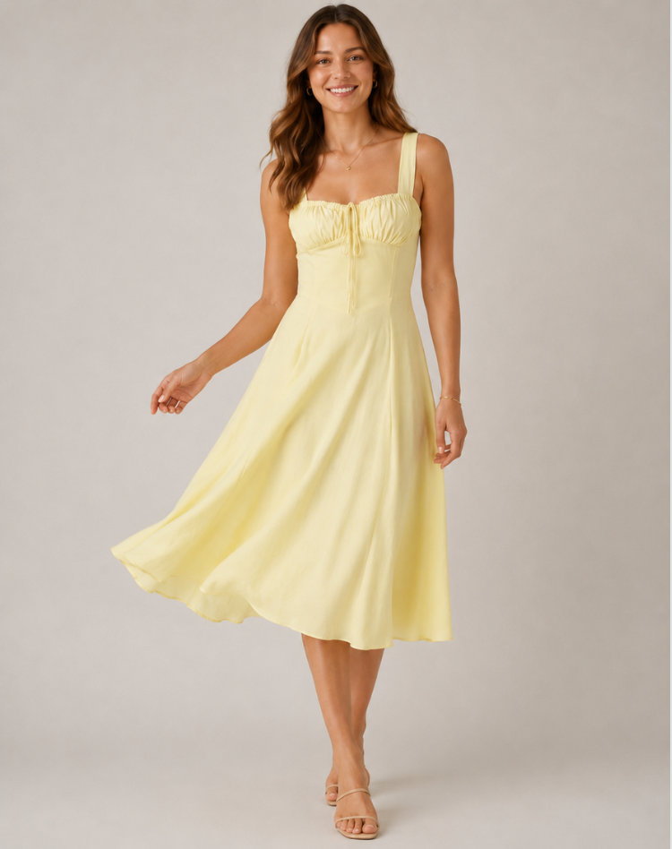 Jessy - Corset midi dress with side slit