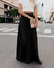 Stylish Pleated Skirt with High Waist and Flowy Fit