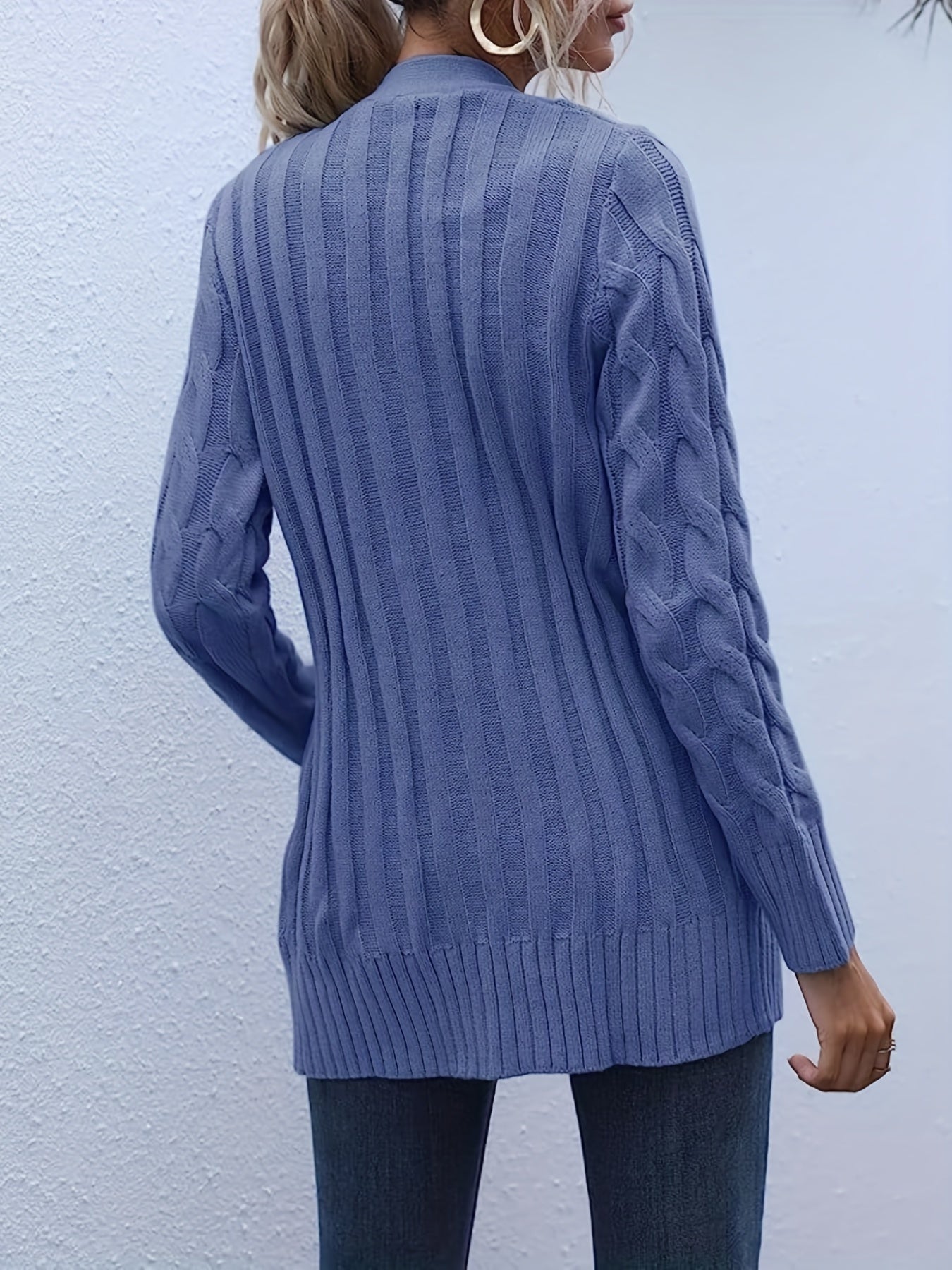 Kabelgebreid Warm Dames Vest Met Knopen