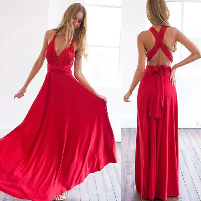 Kensi - Maxi jurk met wikkel top