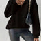 Dames Casual Sweater met Kwartrits en Wafelstructuur