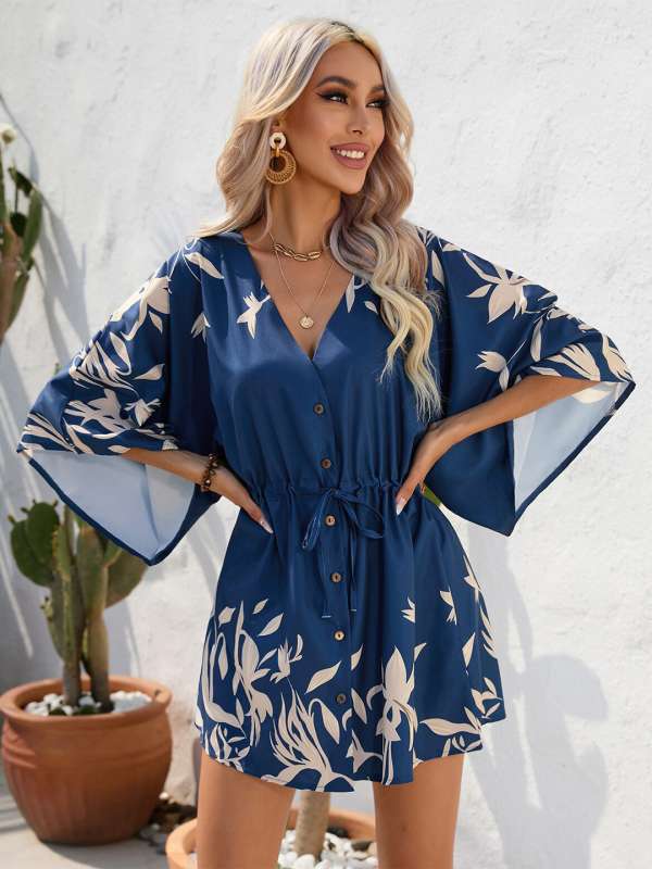 Joyce - Wijde mini jurk met zomerse flair