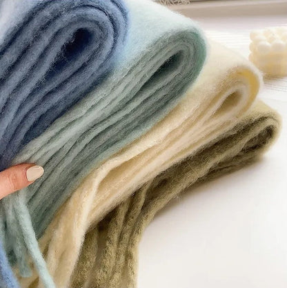 Warme Elegante Wintersjaal Met Stijlvolle Franjes Voor Vrouwen