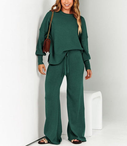 Gebreide Loungewear Set met Sweater en Wijde Broek