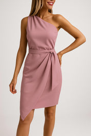 Sofie - One shoulder zomerjurk met tailleband