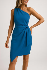 Sofie - One shoulder zomerjurk met tailleband