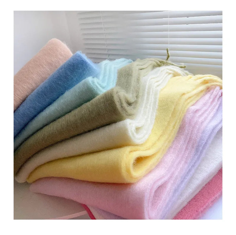 Warm Elegant Winter Scarf with Stylish Fringes for Women