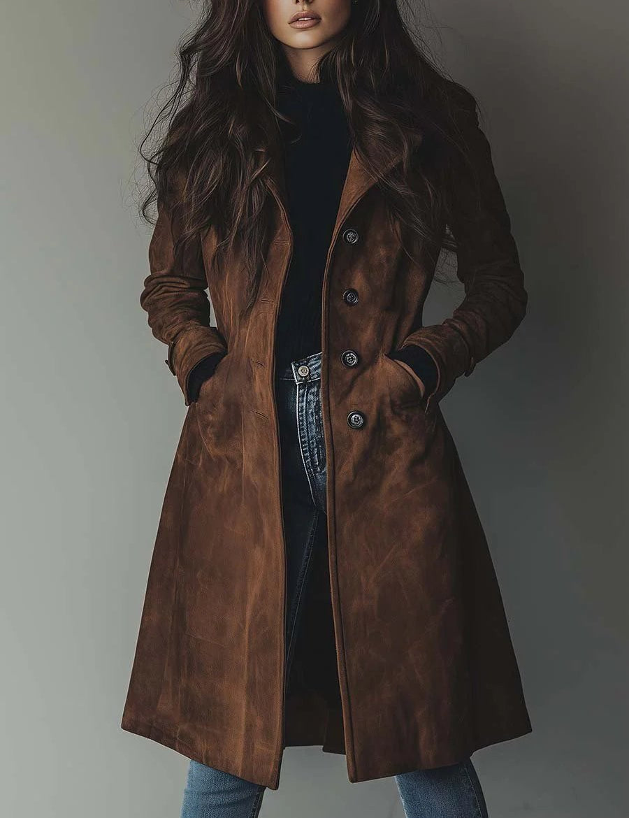 Amelia | Elegant Double-Breasted Women's Trench Coat – Versatile & Classic Outerwear 0