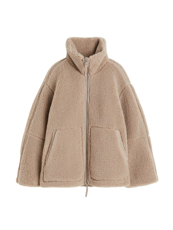 Winterse Oversized Dames Jas met Rits en Zakken