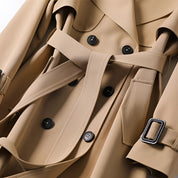Women's Waterproof Long Trench Coat with Belt