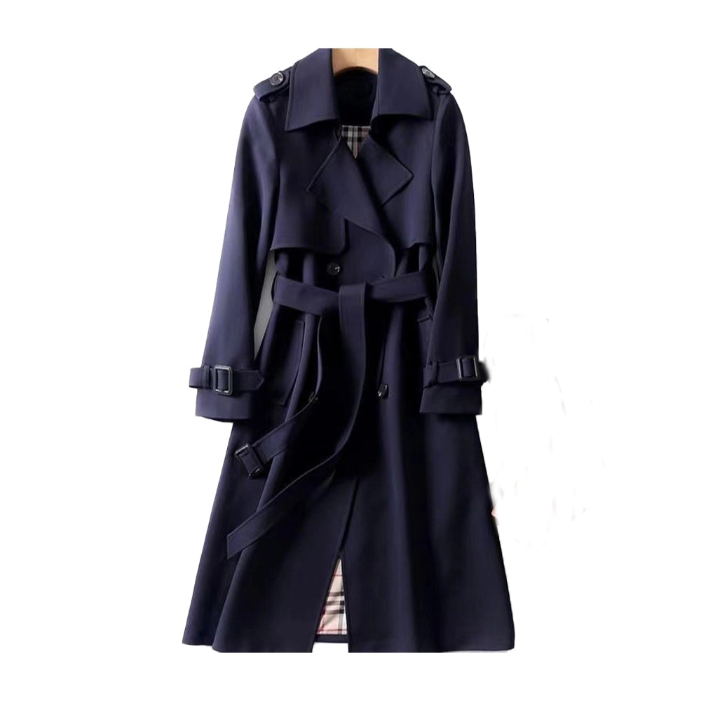 Dames Regenbestendige Lange Trenchcoat Met Ceintuur