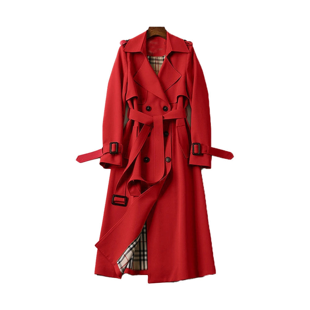 Women's Waterproof Long Trench Coat with Belt
