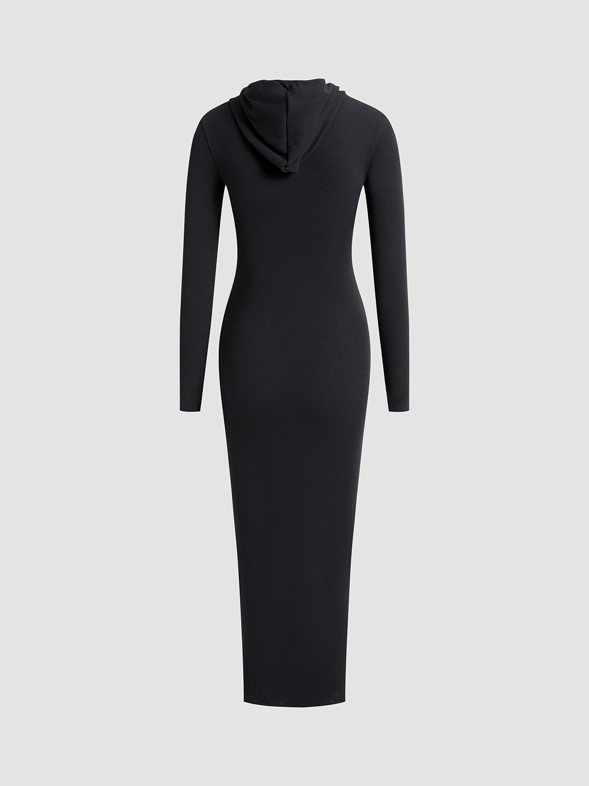 Comfortabele Elastische Winter Maxi Hoodiejurk Voor Dames Met Trekkoord