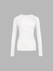 Dames Asymmetrische Top met Lange Mouwen en Elegante Pasvorm