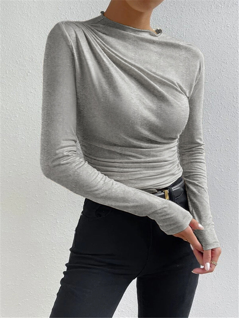 Mimi - Shirt met ruches en lange mouwen