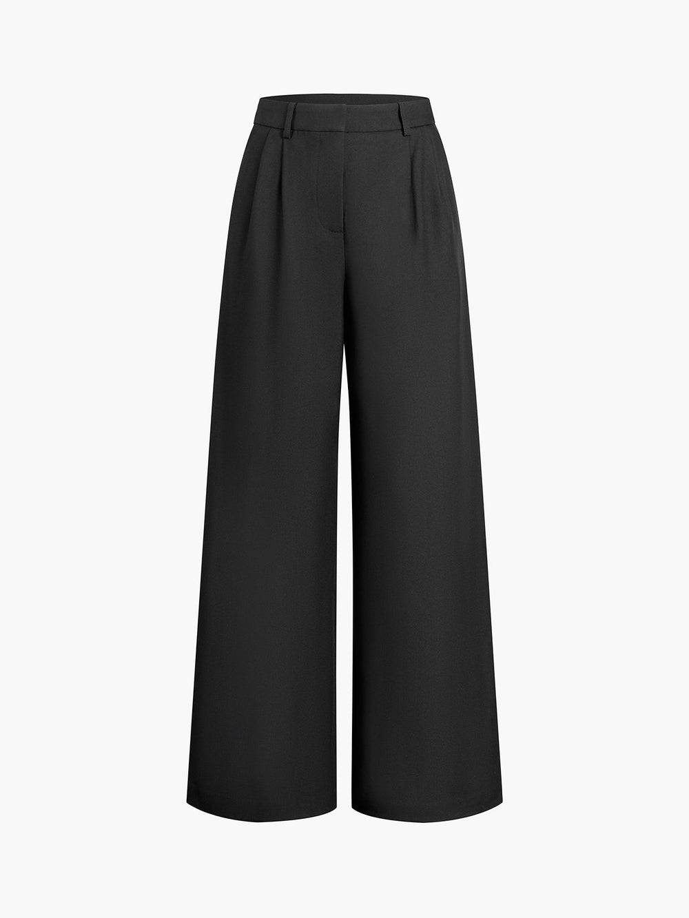 Women's High Waist Wide Leg Pants with Pleats and Straight Legs