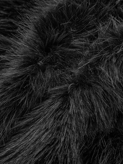 Zwarte Faux Fur Jas Kort Model Warm en Zacht voor Dames