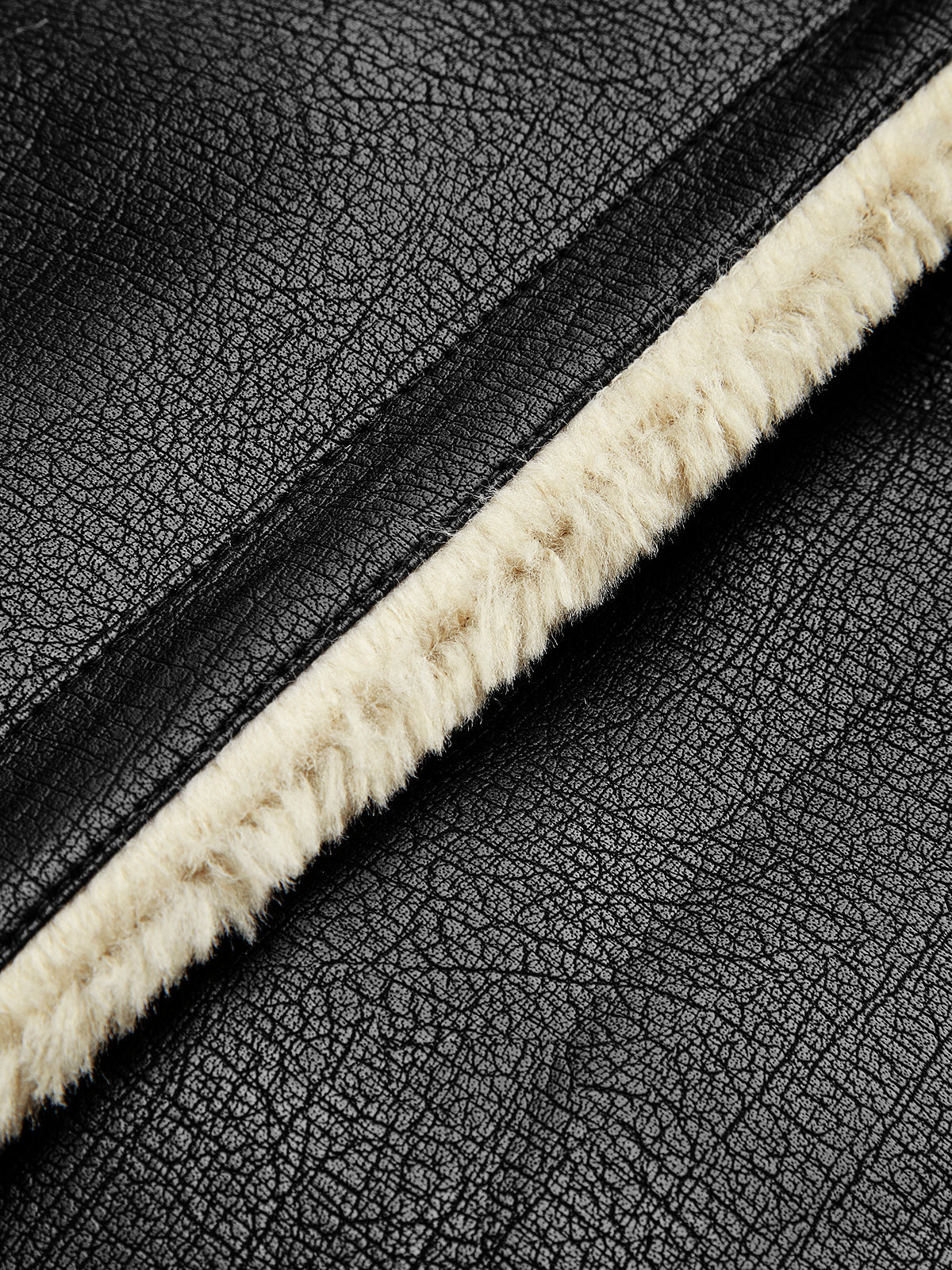 Vrouwen Leren Winterjas Zachte Teddyvoering Kort Model
