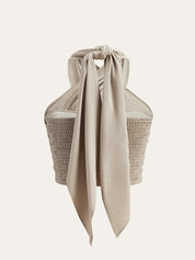 Livia - Crop haltertop met wikkellook