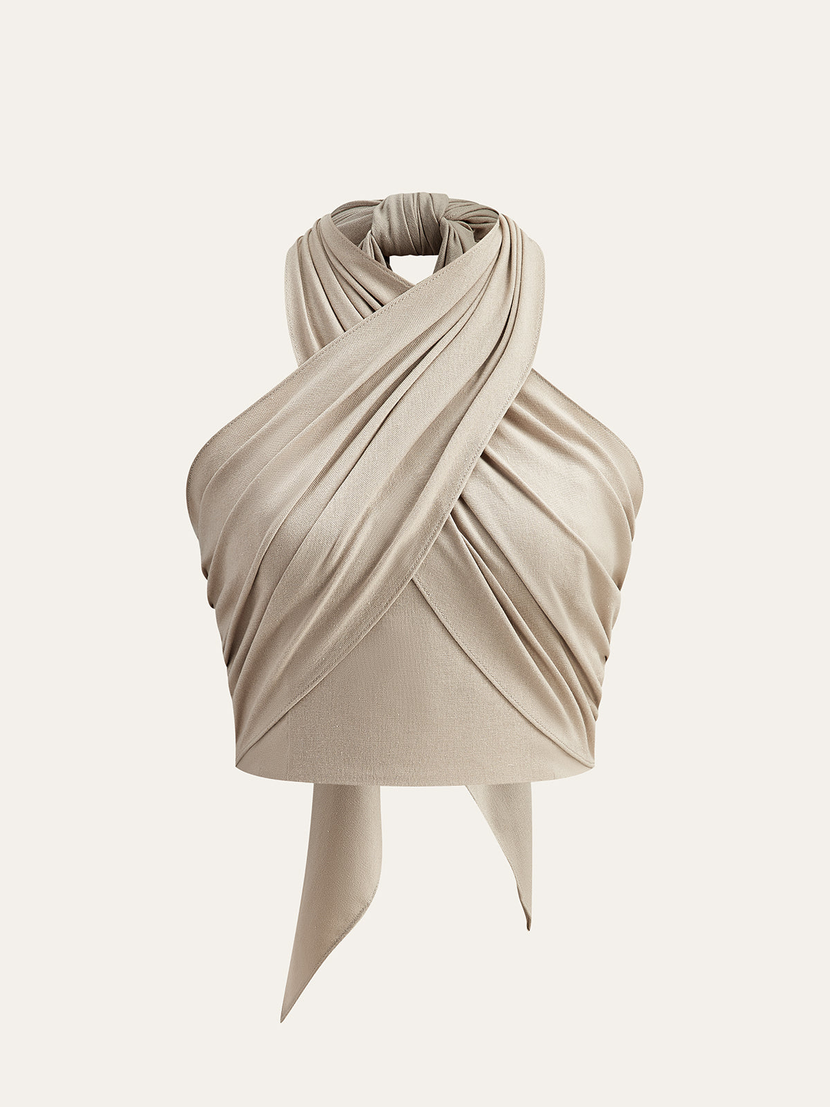 Livia - Crop haltertop met wikkellook
