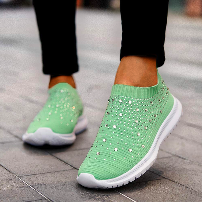 Comfortabele Glitter Slip-on Sneakers voor Dames