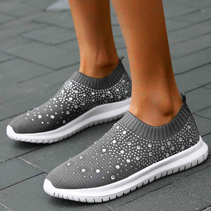Comfortabele Glitter Slip-on Sneakers voor Dames