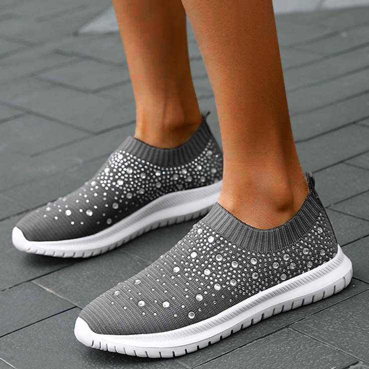 Comfortabele Glitter Slip-on Sneakers voor Dames