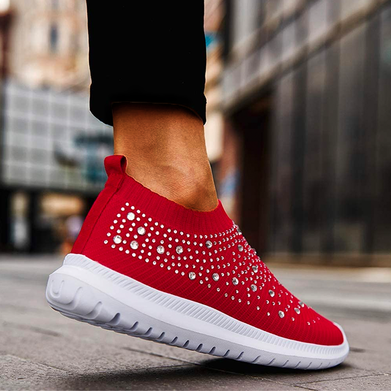 Comfortabele Glitter Slip-on Sneakers voor Dames