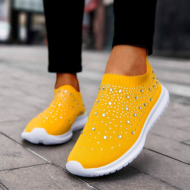 Comfortabele Glitter Slip-on Sneakers voor Dames