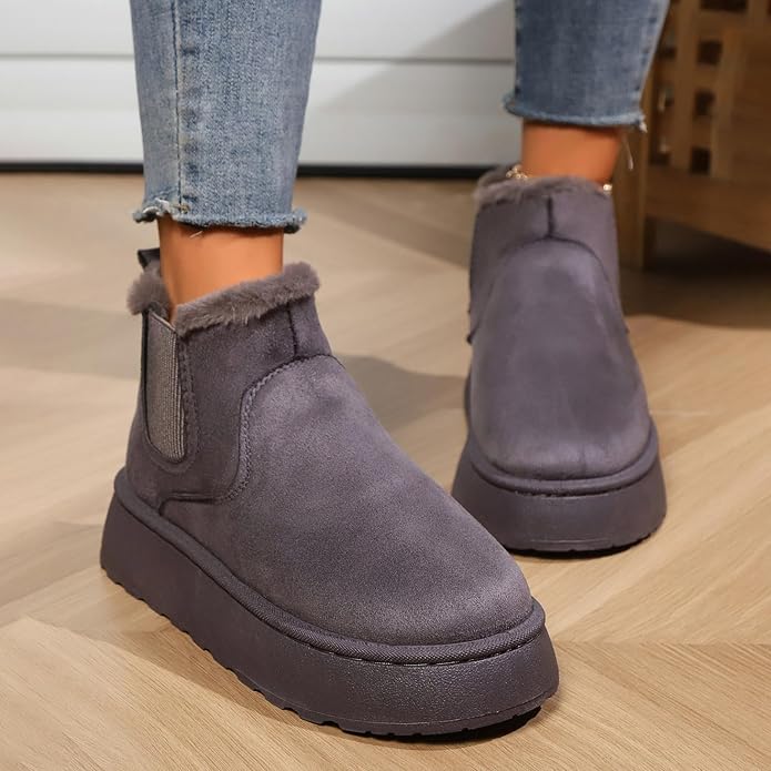 Women's Warm Winter Lined Boots with Anti-Slip Sole