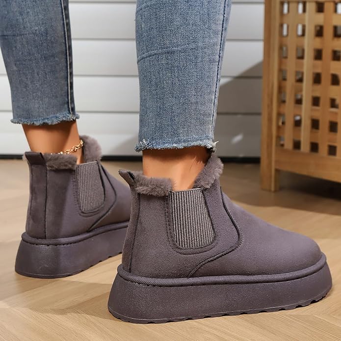 Women's Warm Winter Lined Boots with Anti-Slip Sole