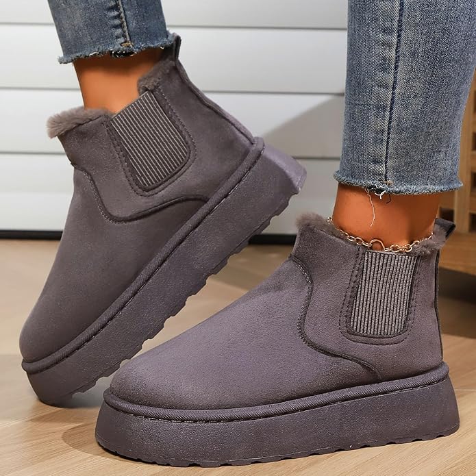 Women's Warm Winter Lined Boots with Anti-Slip Sole