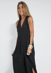 Maxi Dress with Vest and V-Neck for Women