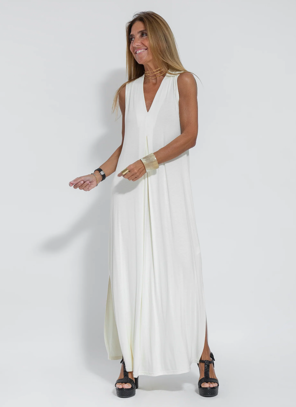 Maxi Dress with Vest and V-Neck for Women