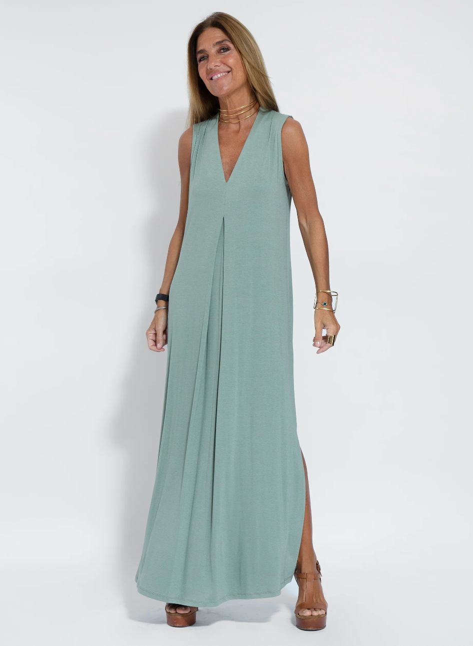 Maxi Dress with Vest and V-Neck for Women