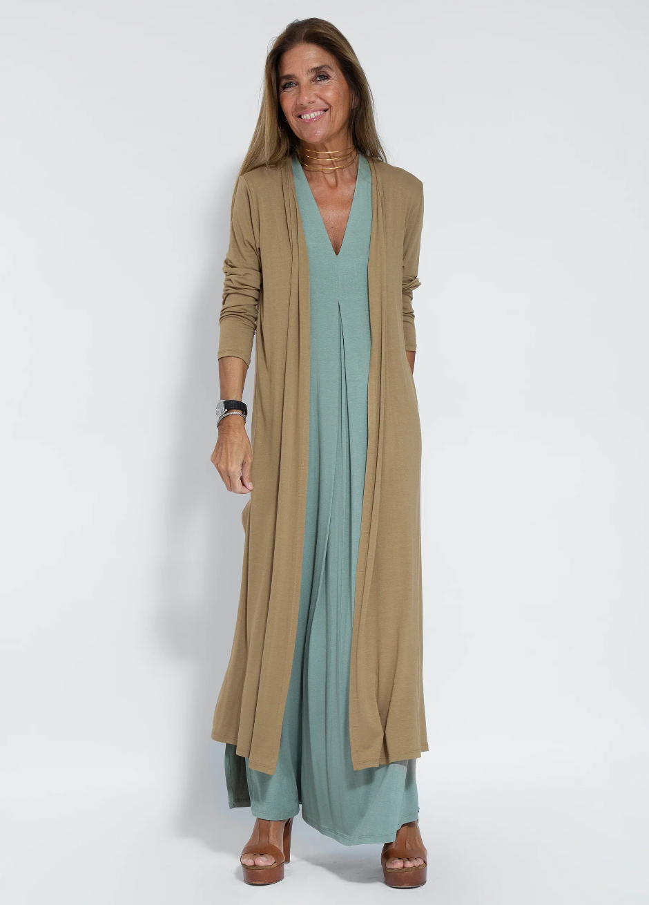 Maxi Dress with Vest and V-Neck for Women