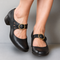 Dames Romantische Leren Mary Jane Pumps met Enkelband