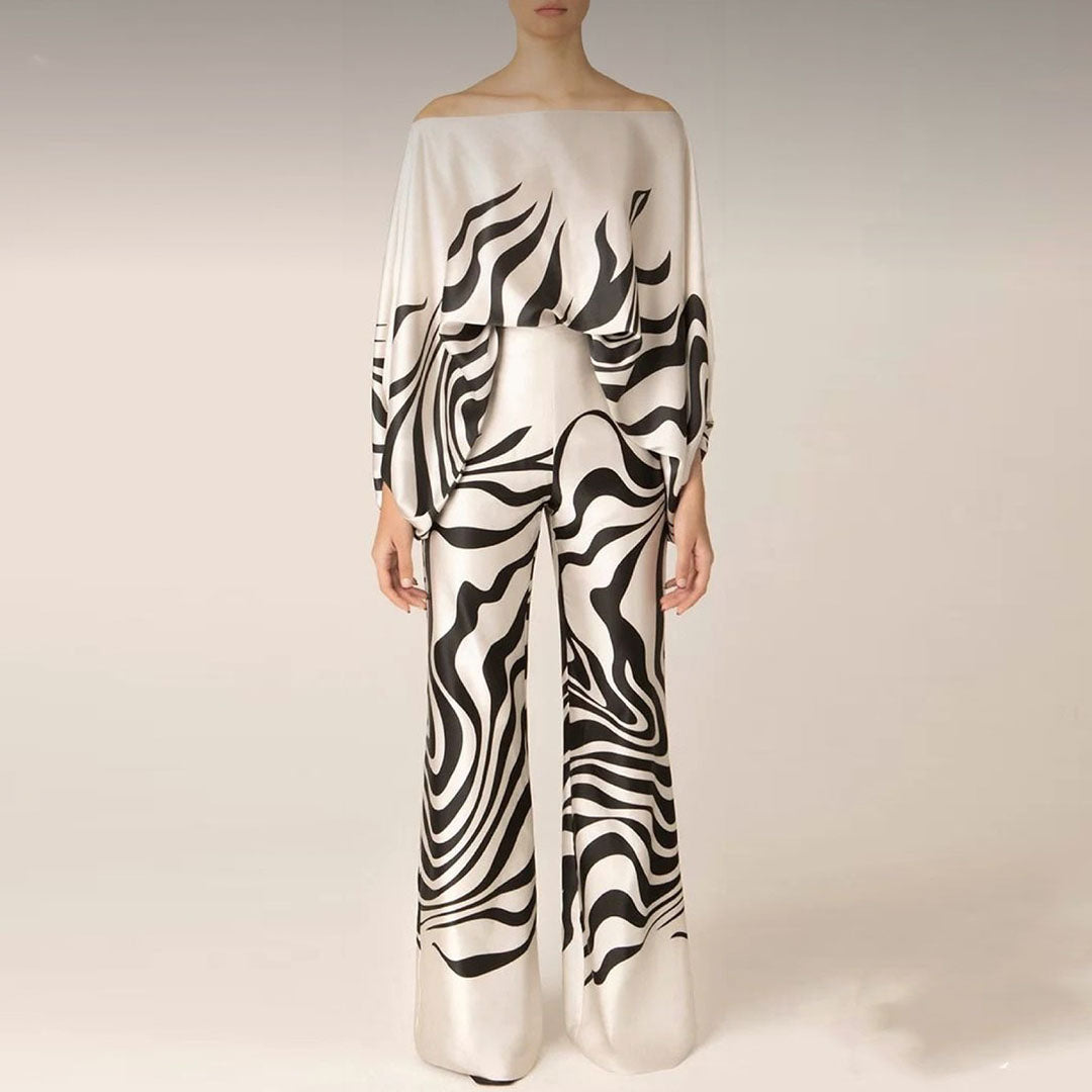 Elegante Off Shoulder Party Jumpsuit met Wijde Pijpen voor Dames