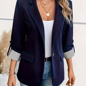Lieke - Blazer met roll-up mouwen en enkele knoopsluiting