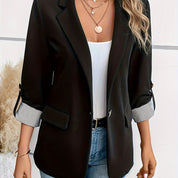 Lieke - Blazer met roll-up mouwen en enkele knoopsluiting