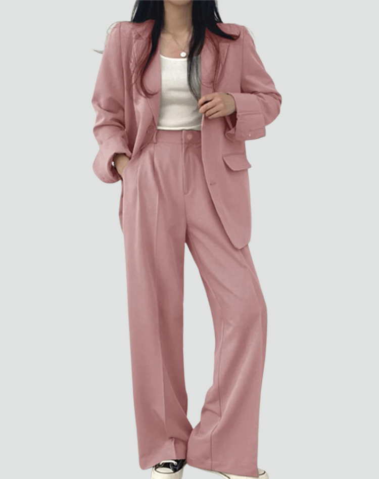 Chic Blazer and Wide-Leg Pants Set for Women