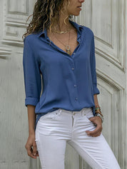 Blouse Dames | Klassieke Kraag & Elegante Knoopsluiting